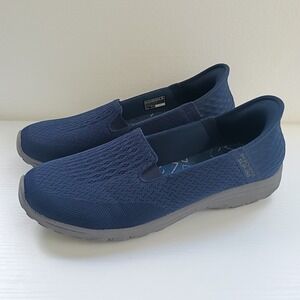 Skechers Reggae Fest 2.0 Guiding Slip On Women Shoes Navy Mesh Light Size 8.5
